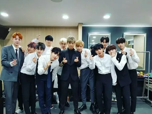 MIB former member Kang Nam, released photos with WANNA ONE.