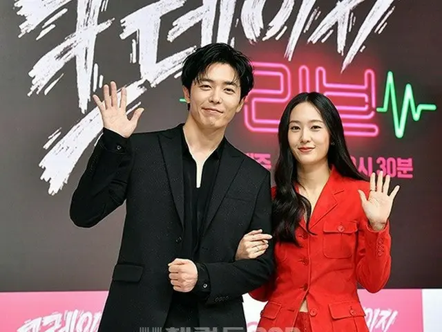 Actor Kim Jae Wook & KRYSTAL (f (x)) attended KBS's new Mon-Tue TV Series ”CrazyLove” production pre