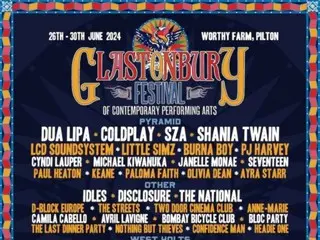 SEVENTEEN becomes the first K-POP artist to perform on the main stage at Glastonbury in the UK...Luxury line-up from Dua Lipa to Coldplay