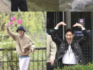 Yoo Jae-suk & Lee Je Hoon, getting cozy at Cheonggyecheon Stream... "Love Signal" catch = "What would you do if you were to take a photo?"