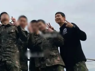 "BTS" RM, new post while serving in the military... dignified group shot with comrades