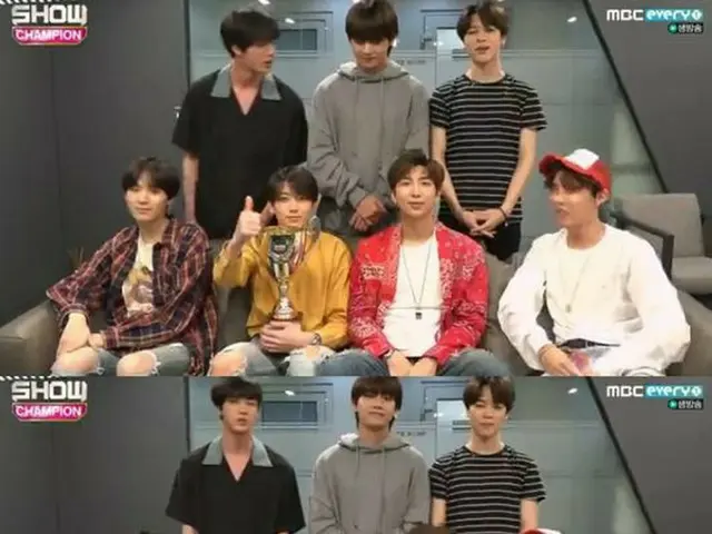BTS, MBC MUSIC "Show Champion" #1. Comment through video appearance. "ARMY are C