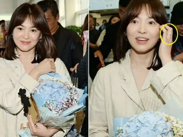 Actress Song Hye Kyo, visited Hong Kong. The wedding ring is a topic.