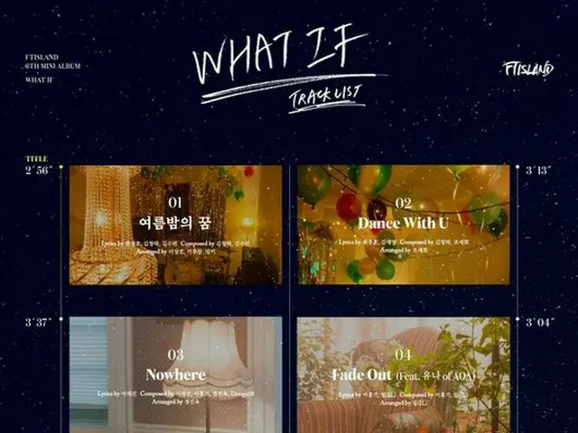 FTISLAND, released the tracklist of their mini album "WHAT IF".