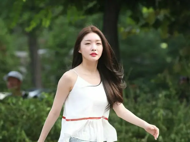 IOI former member CHUNG HA, arriving to work. Music Program ”Music Bank”. SeoulYeouido.