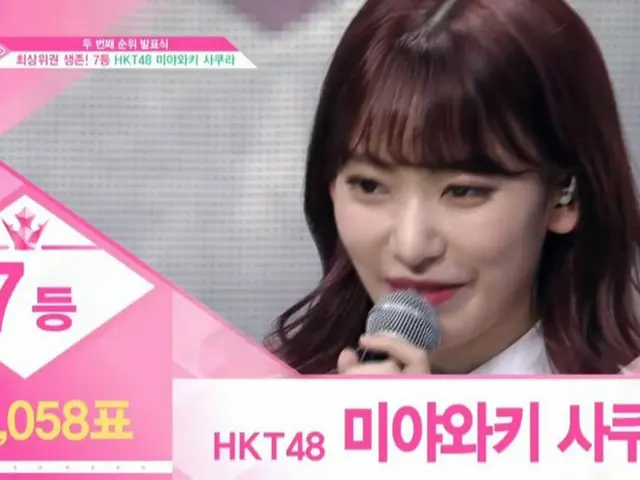 PRODUCE 48 Second (7 week's) ranking presentation ceremony. The top of Japan and