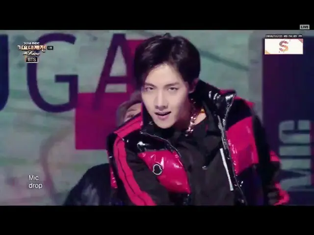 BTS, the stage of tonight. . "Mic drop"  