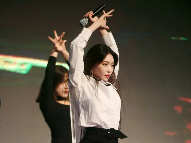 Singer CHUNG HA performs a celebration performance at the V-League Awards Ceremo