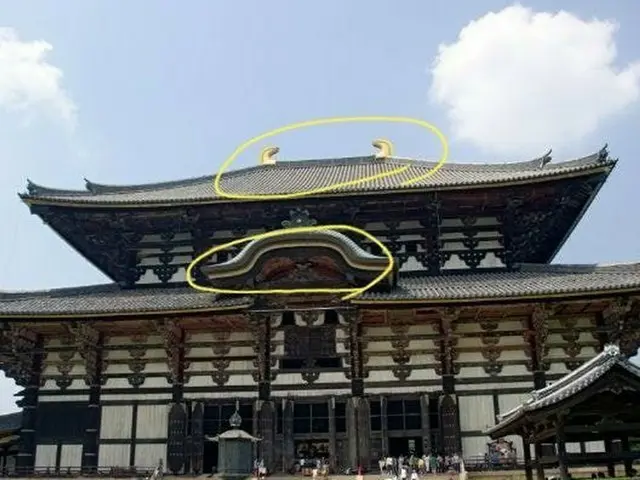 Hot Topic is a comparative photo of a Japanese temple ”Todaiji” apologized forbeing used by the TV S