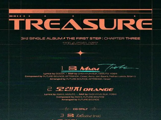 "TREASURE", 3rd single "THE FIRST STEP: Chapter THREE" track list released.