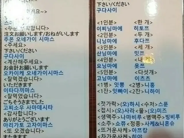 A Japanese-style izakaya in South Korea, "Orders are in Japanese, fines if you u
