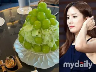 Actress Wang Bich Na, Hot Topic posted on SNS for too high-class shaved ice. "Sh