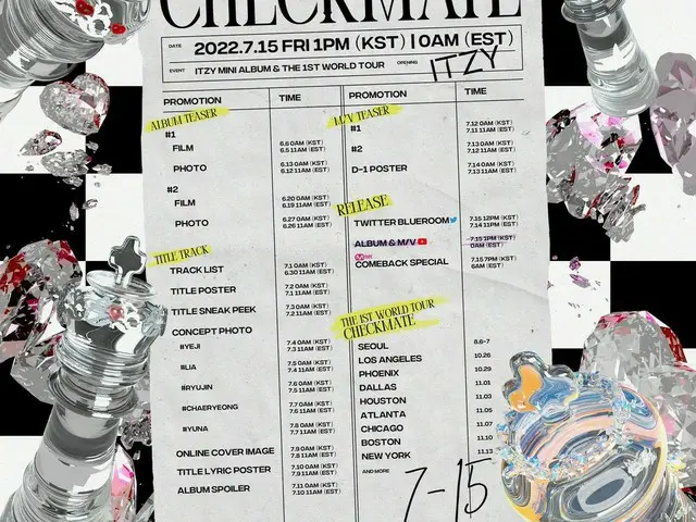 ITZY will make a comeback with the mini album "CHECK MATE" on July 15th. Also th
