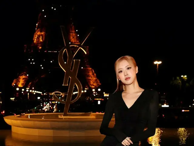 ROSE attended Saint Laurent show at "Paris Fashion Week". . .
