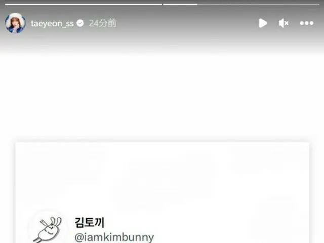 Tae Yeon (SNSD(Girls' Generation)) posted a meaningful post on Instagram story. 