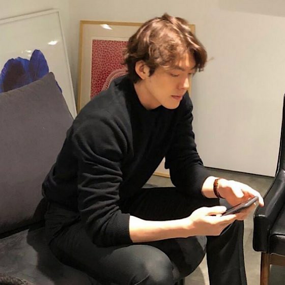 Actors Kim Woo Bin, checking emails?