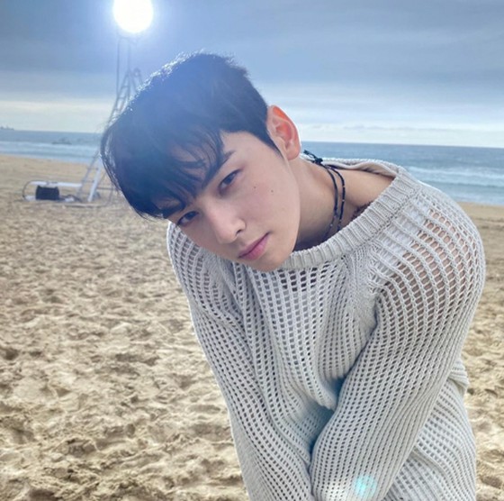 CHAEUNWOO (ASTRO) posted a photo on Instagram ... "This coolness is already a crime"