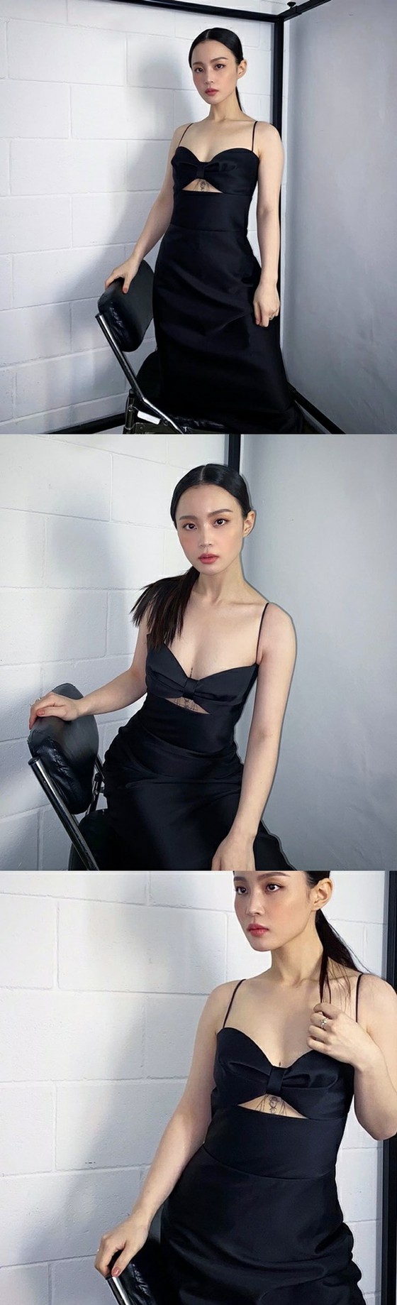Singer LEE HI shows  a tattoo engraved on the chest
