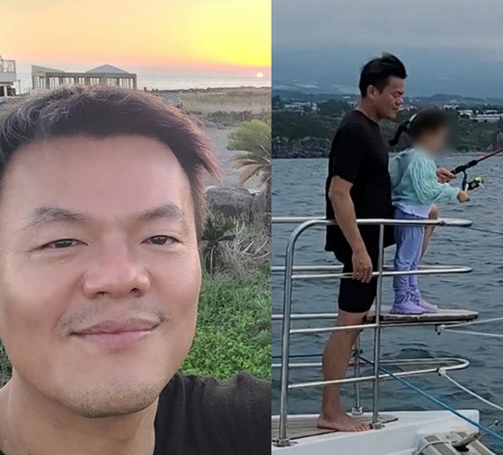 JY Park reveals 'Ikumen figure' on SNS = Family trip to Cheju Island