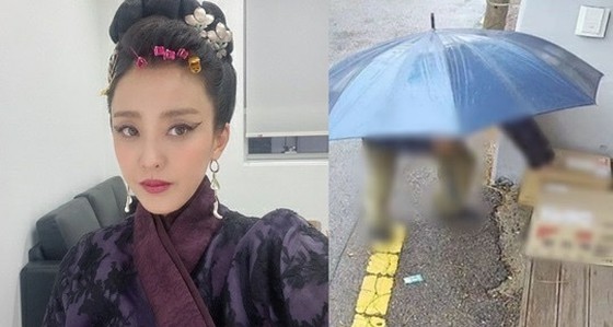 Actress Park Eun Hae, security camera video of delivery thief released...Hiding face with umbrella "habitual offender"