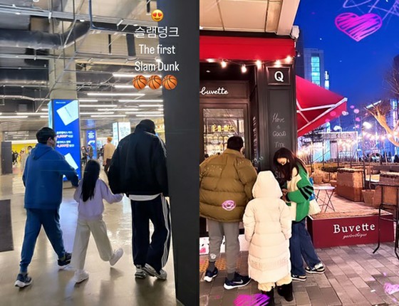 Actress Go So Young, released a shot of watching a movie with his family of four... Has the junior high school son already caught up with "papa" Jang Dong Gun's height?