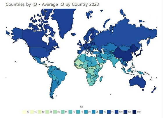 Which country has the highest IQ? …6th place goes to South Korea
