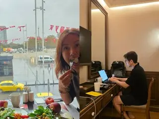 Actress Shin Ae-ra regrets that her husband Cha In-Pyo gained weight while preparing for a lecture, saying, "I need to eat less."