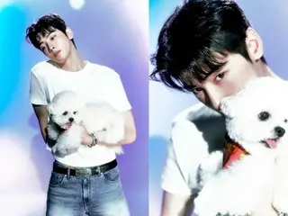 ASTRO's Cha EUN WOO, sweet chemistry with his pet... Refreshing even in a white T-shirt and jeans