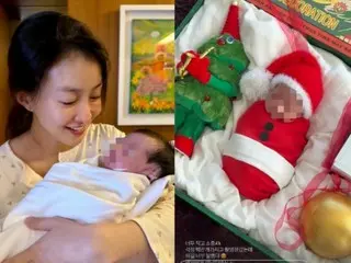 Actress Lee Si Young sparks controversy by posting photo of second child, asking, "What do you think of me, Christmas ornaments?"