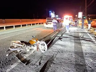 Motorcycle traveling the wrong way collides with a car... Driver in his 70s dies in Gyeongju, South Korea
