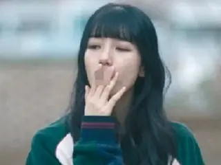 Maybe with a cigarette in his mouth...I thought Suzy's smoking scene was terrible = South Korea