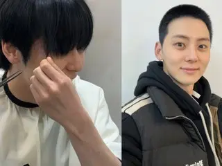 Hwang Min-hyun, who “enlisted today (21st)”, greets in a shaved headdress… “I miss him very much”