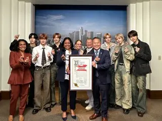 RIIZE receives plaque of appreciation from Los Angeles City Council... "Connected through music, we created a perfect partnership"