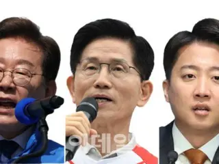 If you were to vote tomorrow? Candidate Lee Jae-myung 49%, candidate Kim Moon-soo 34%, candidate Lee Jun-seok 8% = Korean media
