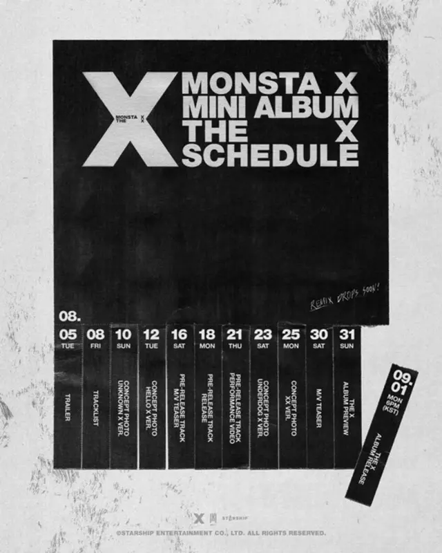 「MONSTA X」、新ミニアルバム「THE X」カムバック秒読み...スケジュールポスター電撃公開