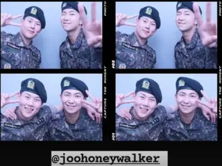 "BTS" RM and Jooheon (MONSTA X) are good friends!? Purikura photo of them in military uniforms revealed