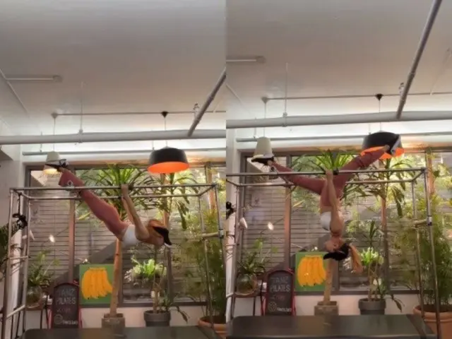 Red Velvet's YERI, new post showing her dedication to Pilates... her beautiful legs and flexibility draw attention