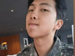 "BTS" RM, about to be discharged, strikes fans' hearts with military uniform selfie